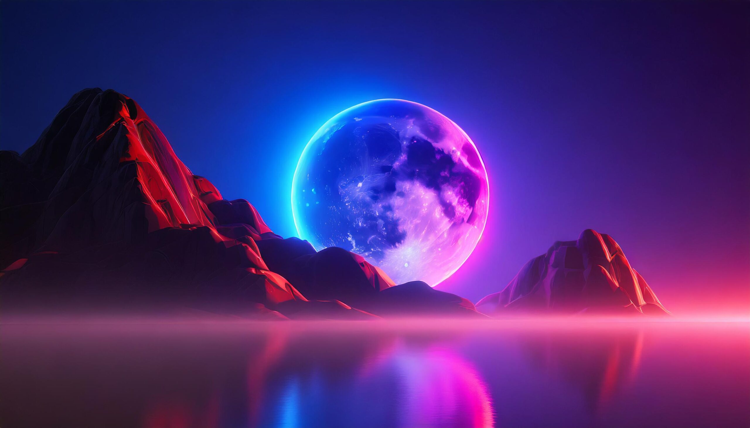 Firefly Space landscape of the night sky with full moon 2 27966