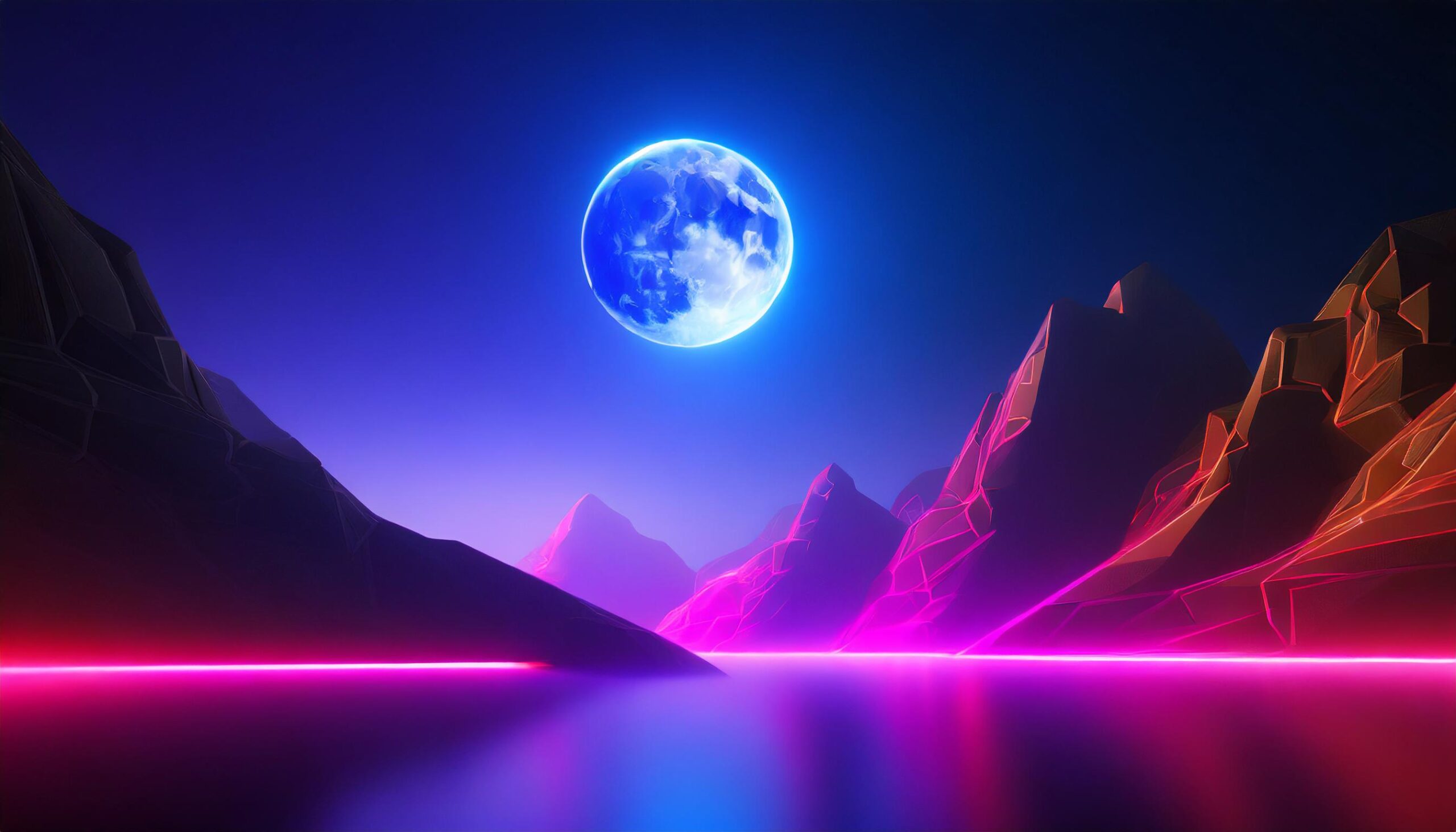 Firefly Space landscape of the night sky with full moon 2 53968